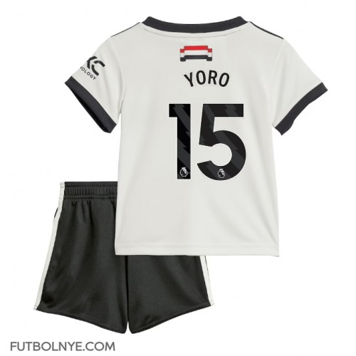 Camiseta Manchester United Leny Yoro #15 Tercera Equipación para niños 2024-25 manga corta (+ pantalones cortos)